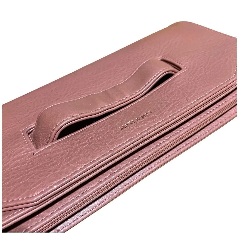 Matt and Nat Bag Women's Natural Abiko Fold Over Clutch Hand Grab‎ Pink Clay